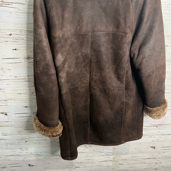 The Leather Ranch Le Ranch Du Cuir vintage jacket sheepskin brown suede size 8 - Picture 9 of 10